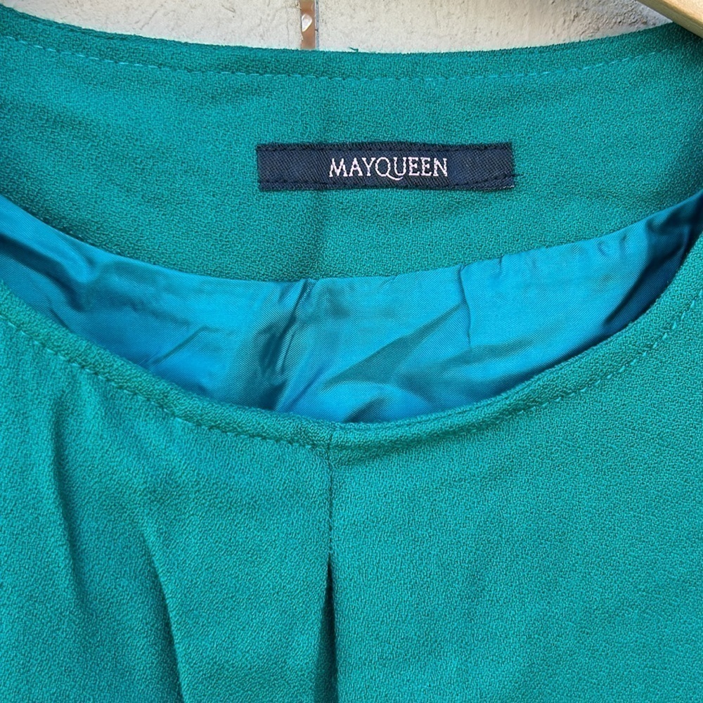 May Queen Vintage Dress Emerald Green 100% Wool St. Patricks Day - Picture 3 of 9